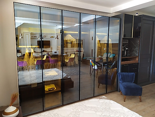 REFLEKTE CAMLI GİYSİ DOLABI GARDOLAP