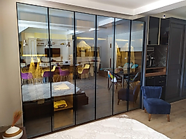 REFLEKTE CAMLI GİYSİ DOLABI GARDOLAP